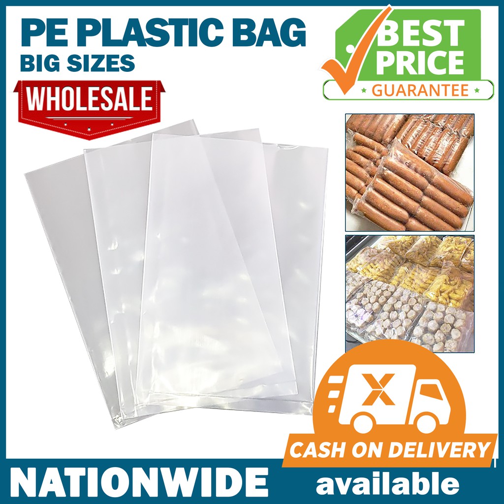 100pcs/pack PE Thick Plastic Bag BIG SIZES WHOLESALE Shopee