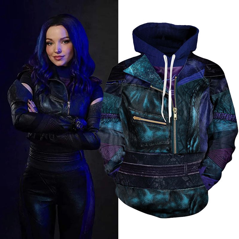 Movie Descendants 3 Mal Women Hoodie Cosplay Costume Sweatshirt
