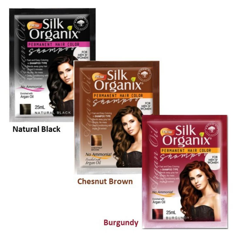 Silk Organix Permanent Hair Color Shampoo 30ml Shopee Philippines