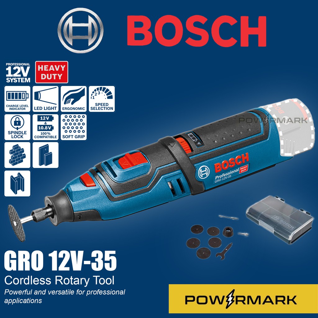BOSCH GRO 12V35 Cordless Rotary Tool (Solo Tool) [POWERMARK BCT