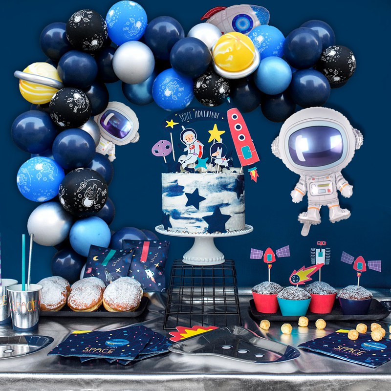 Space Party Astronaut Balloons Rocket Foil Balloons Galaxy Theme Party