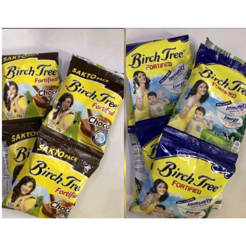 Birch Tree Sakto Pack 29g x 8 ( Available in Plain & Choco) Shopee