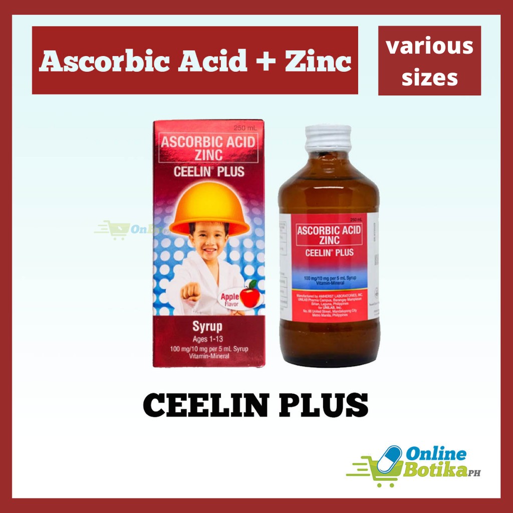 ONBO* CEELIN PLUS Ascorbic Acid + Zinc Syrup for Kids Shopee Philippines