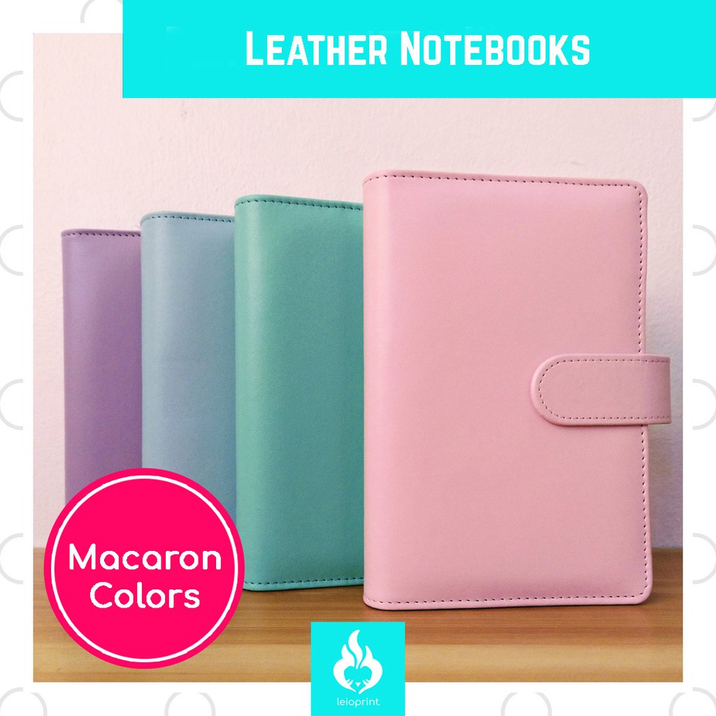 A6 Leather Macaron Loose Leaf Binder Notebook Shopee Philippines