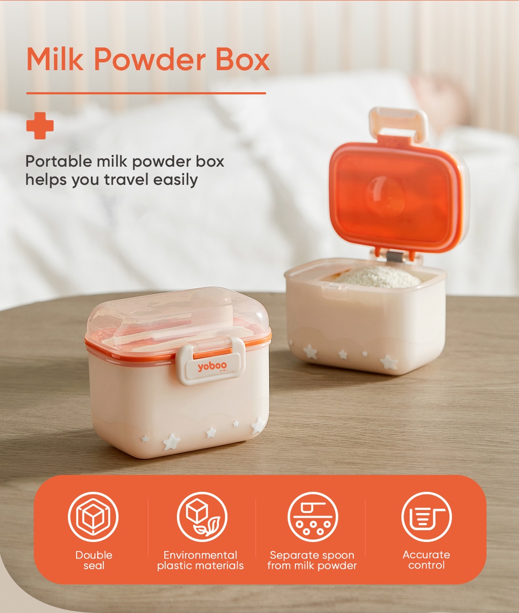 Yoboo Portable Milk Powder Container 360ML Convenient Double Sealed Multi Purpose
