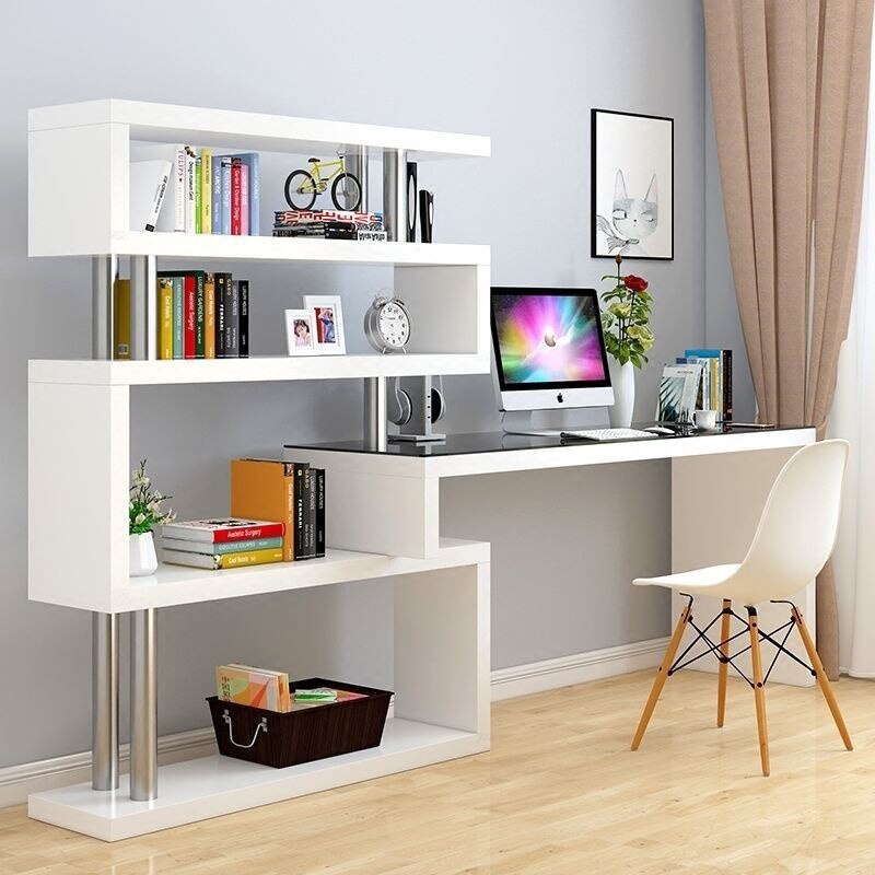 Rotating Computer Desktop Table Home Bedroom Table Simple Bookcase