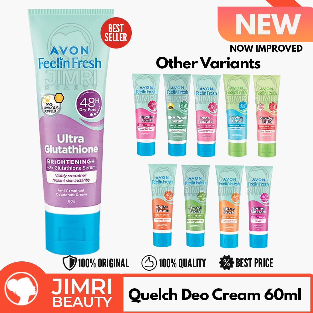 AVON Feelin Fresh Quelch Whitening Antiperspirant Deodorant Cream 60g