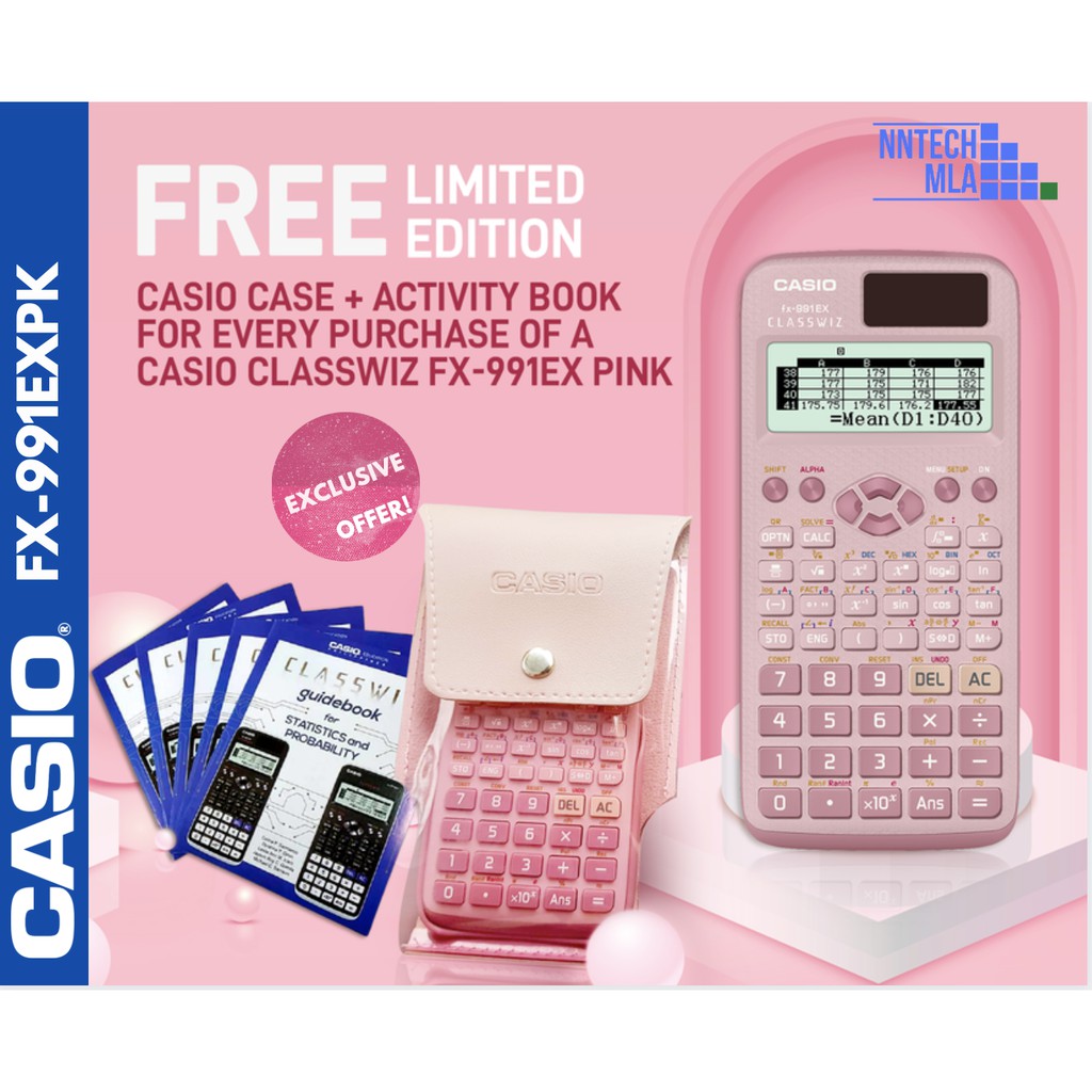 Scientific Calculator Casio Classwiz FX991EX Pink w/ FREE WORKBOOK