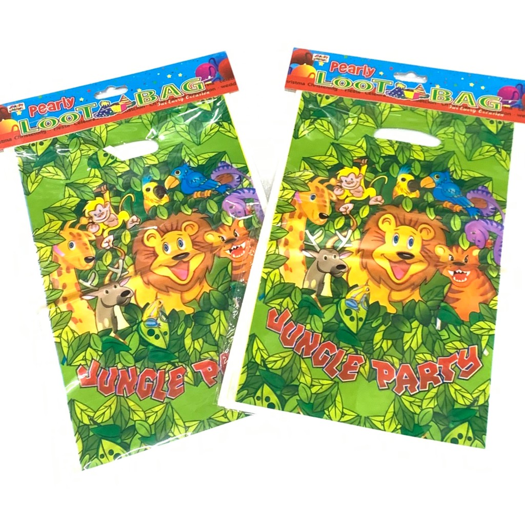 10pcs jungle safari loot bag plastic bag gift bag for party partyneeds
