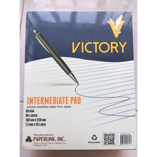VICTORY PAPER(1/2 crosswise,1/4,1/2 lengthwise)per pad Shopee Philippines
