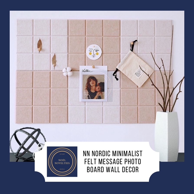 NN Nordic Minimalist Checkered Felt Message Photo Note Board Study