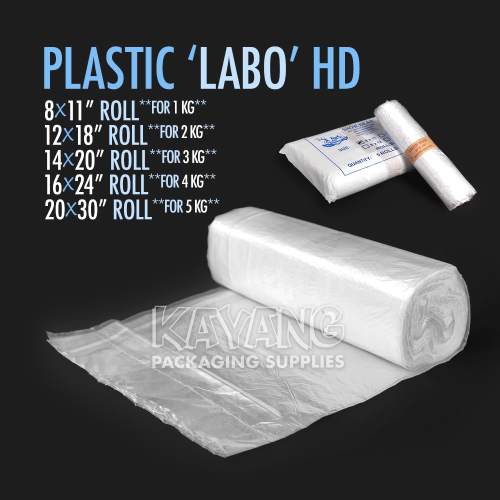 Plastic Labo Rollbag 8x11, 10x14, 14x20, 16x24, 20x30 (Roll bags