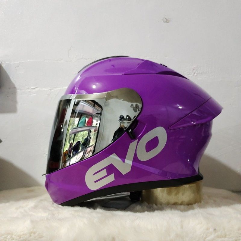 EVO SVX02 Full Face Dual Visor Helmet (Glossy Violet) Shopee Philippines