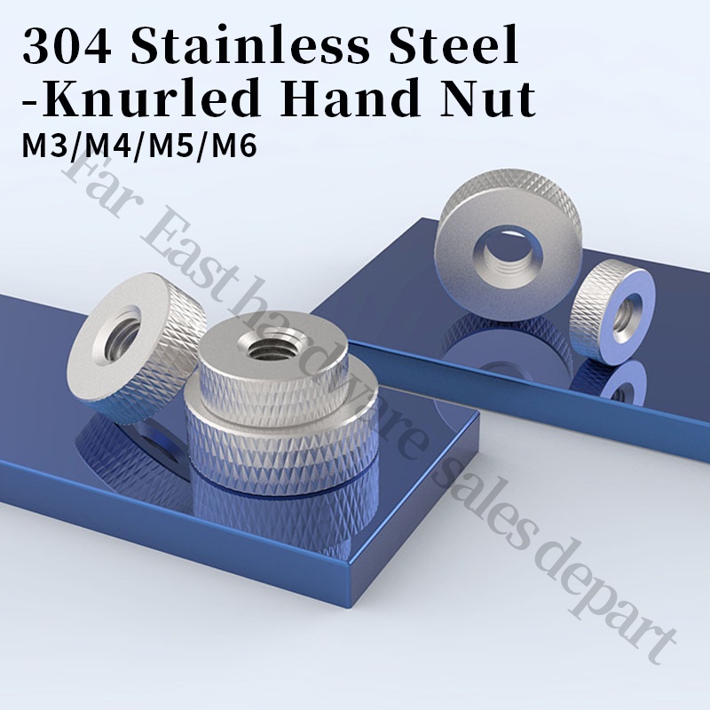 304 Stainless Steel Knurled Hand Nut Reticulated Flat Nut Stainless