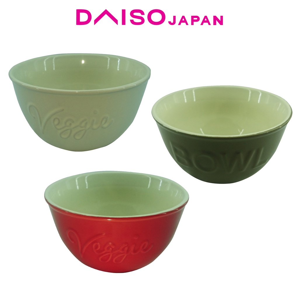 Daiso Veggie Text Ceramic Bowl Shopee Philippines