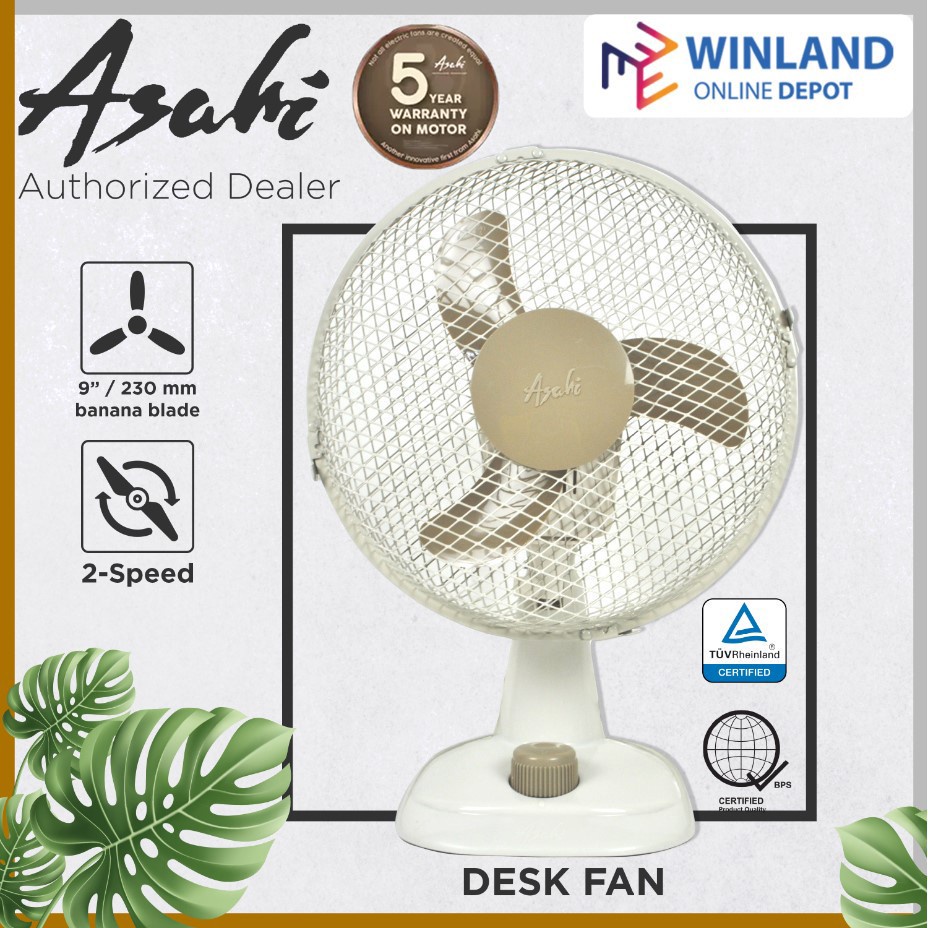 ASAHI by Winland Desk Fan Electric Fan 9" for Children Safety Fan BG