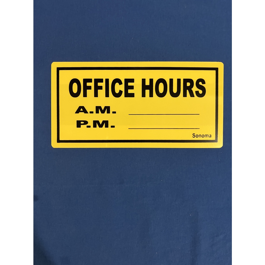 AMart High Impact Plastic Office Hours Signage 4 x 8 inches Signages