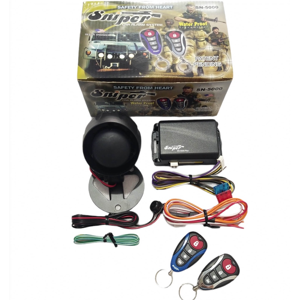 SNIPER Car Alarm System SN5000 Universal Keyless Alarm Shopee