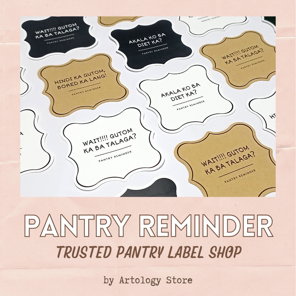 PANTRY REMINDER Labels Vinyl and Kraft STICKER for jars, bottles