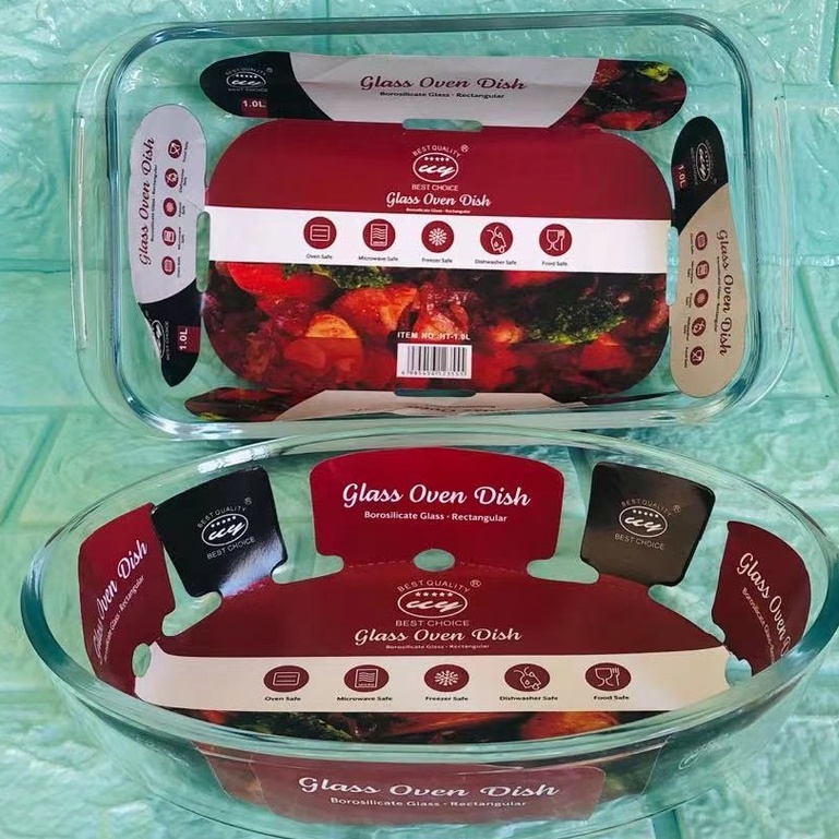 Rectangular Glass Baking Tray Oven Microwave Glass Dish Baked Rice