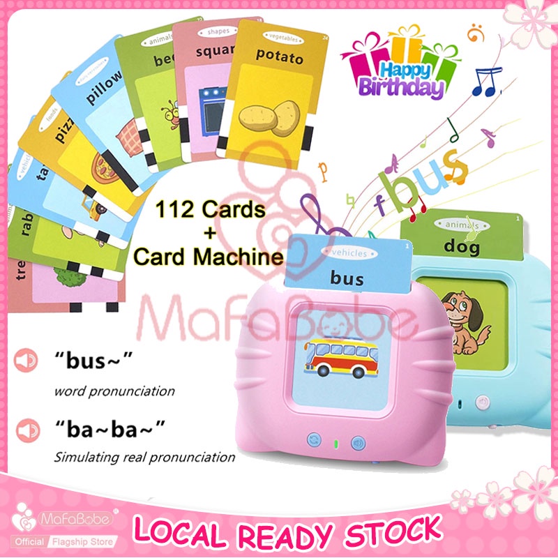 112Pcs Children Early Learning Flash Card Reader Machine Educational