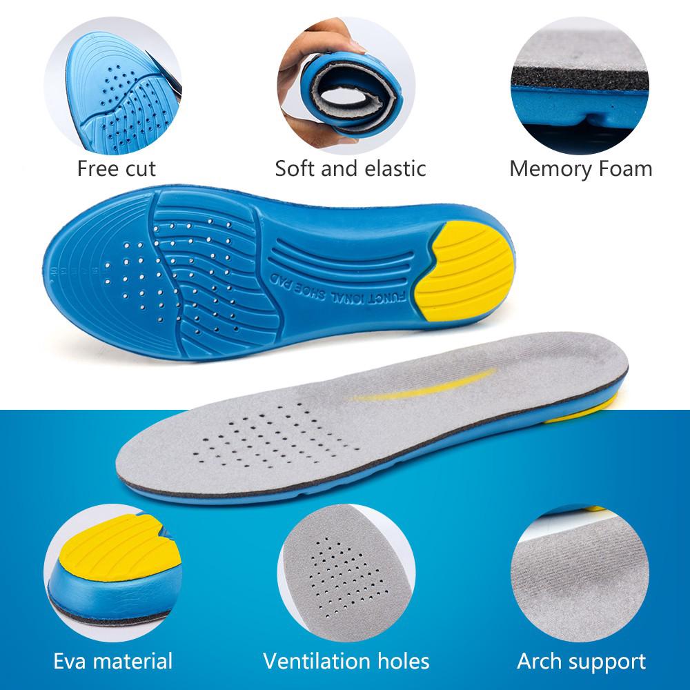 1 Pair EVA elastic Memory Foam breathable shoes insoles Shopee