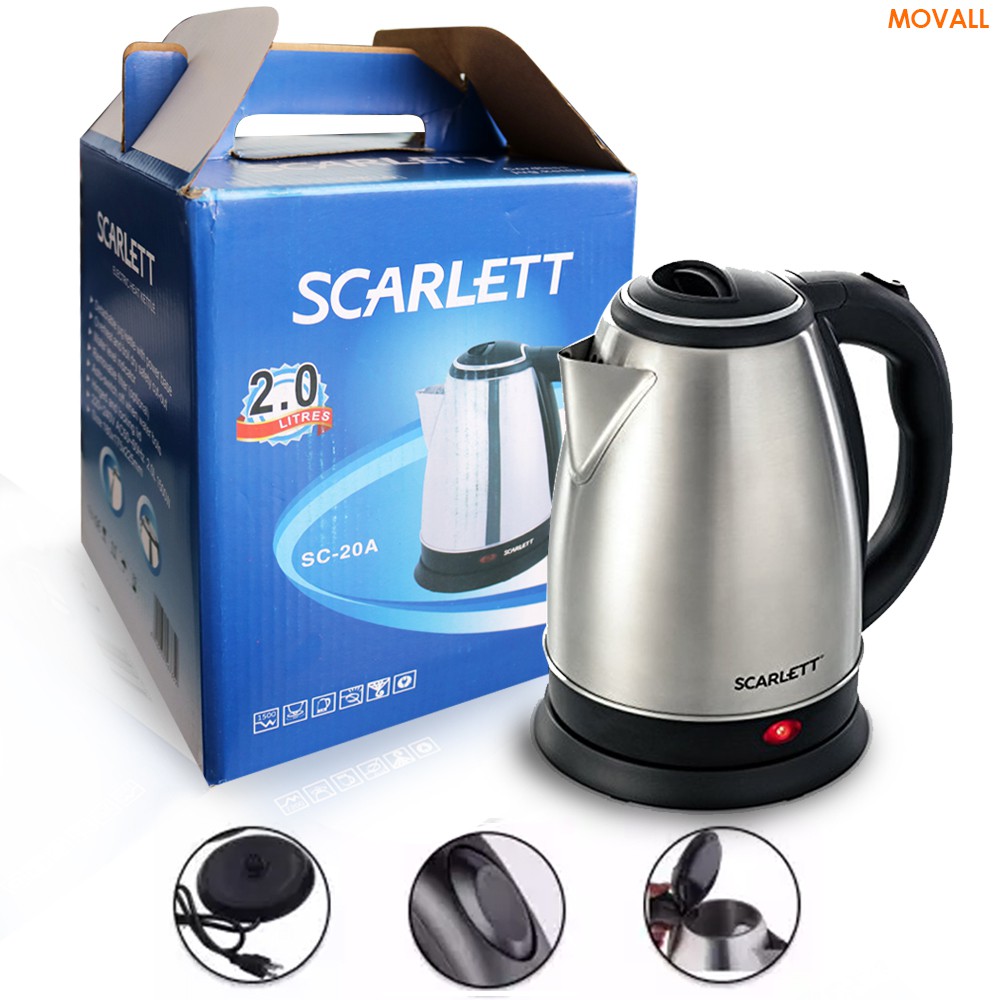 Movall 2L Scarlett Stainless Steel Electric Kettle Shopee Philippines