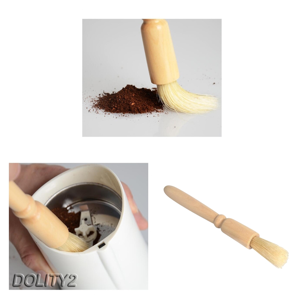 Coffee Grinder Cleaning Brush Wood Bristles Wood Dusting Espresso Brush