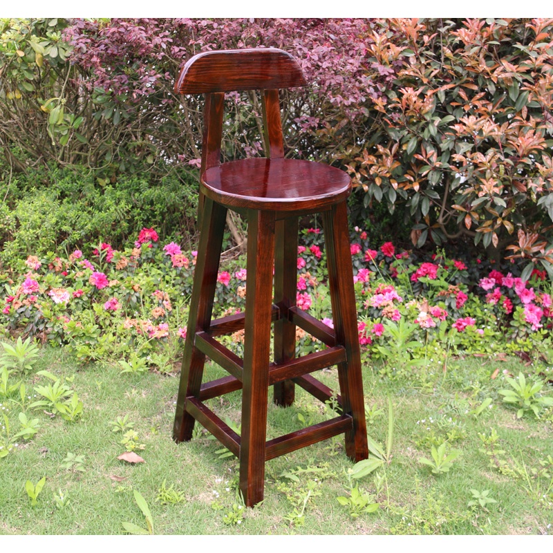 Stools Carbonized Solid Wood Bar Stool High Stool Bar Stool Home Bar
