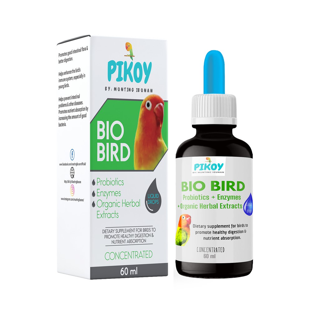 PIKOY BIO BIRD Liquid Organic Probiotic Drops With Enzymes & Herbal