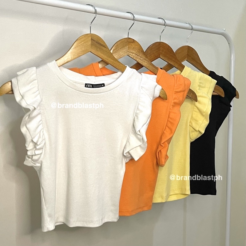 ZARA RUFFLE CROP TOP BY BRAND BLAST (ORIGINAL) Shopee Philippines