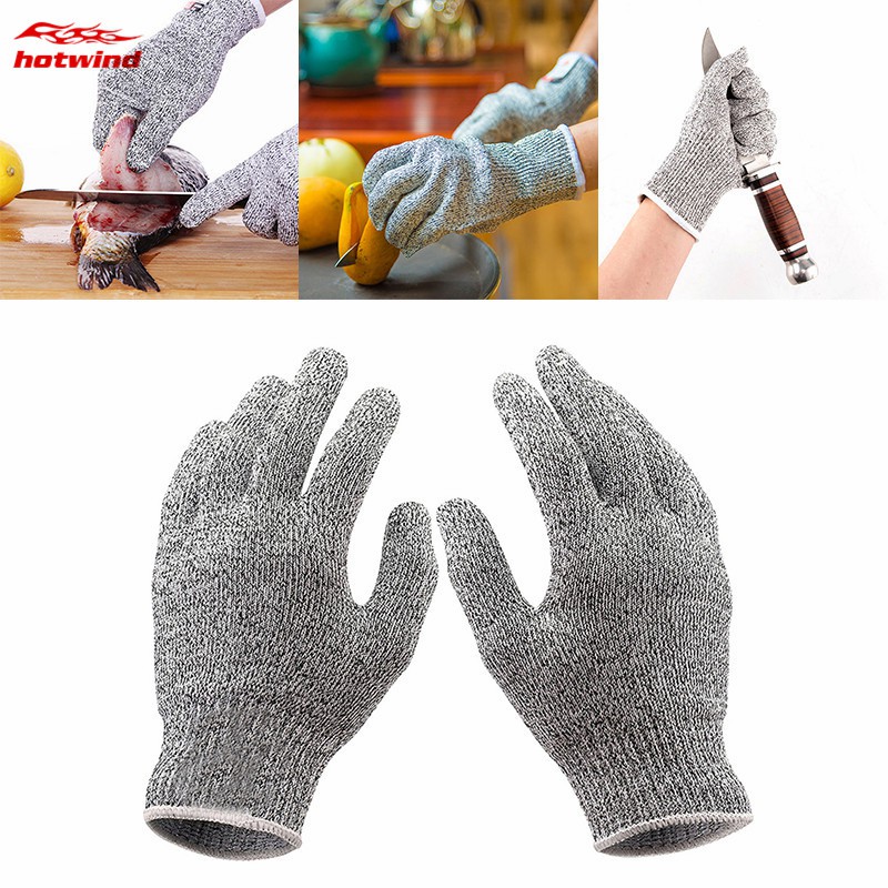 HW AntiCutting Gloves Food Grade Level 5 Safety Cut Proof Gloves