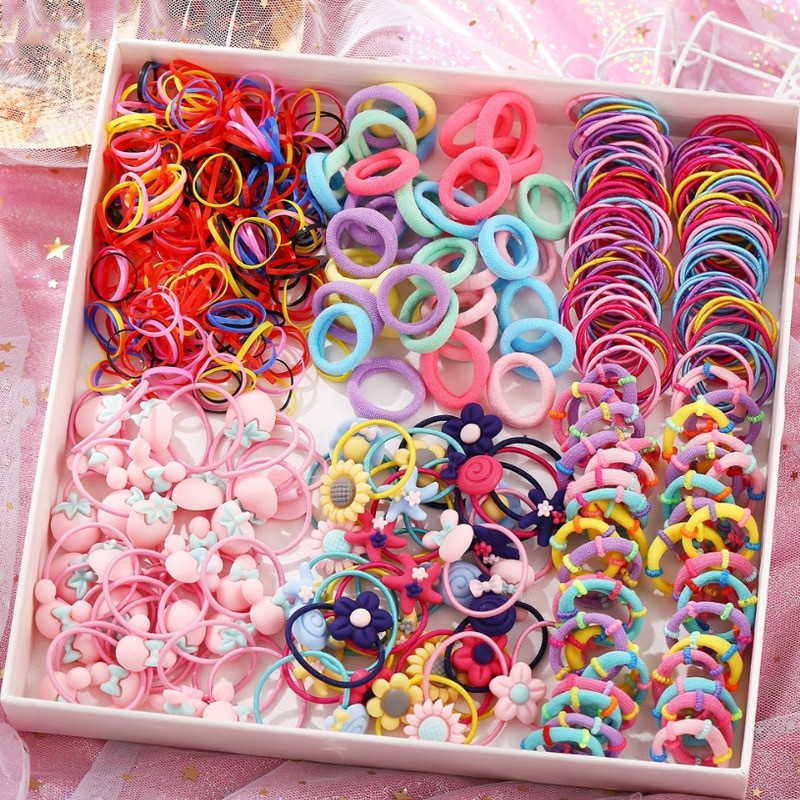 1000/100/20Pcs Disposable Rubber Band Colorful Elastic Hair Tie Sanrio