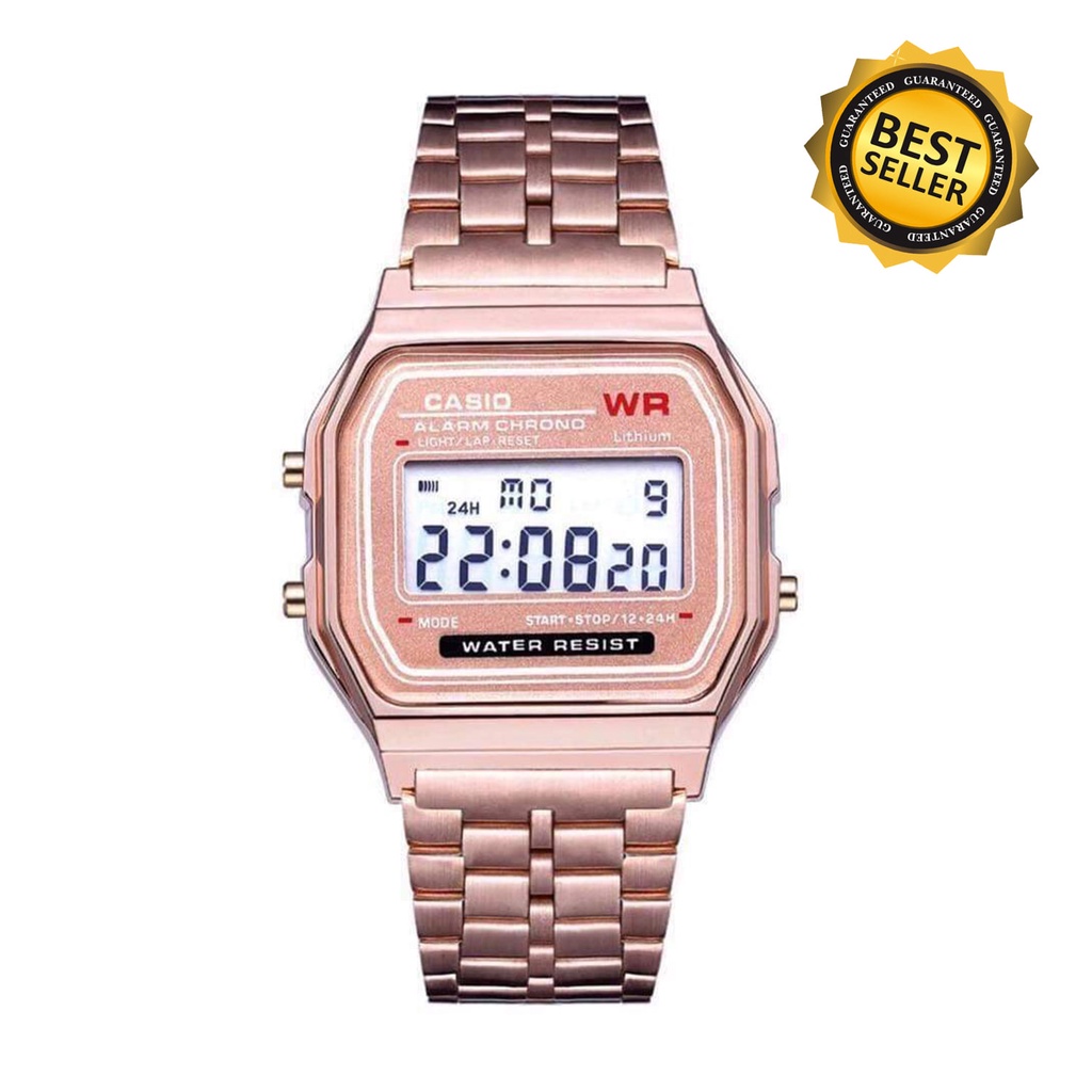 Casio F91W Digital Stainless Steel Unisex Watch (Rose Gold) Shopee