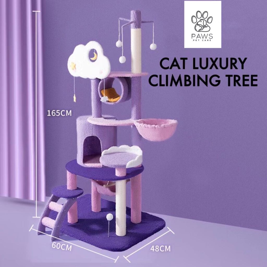 Luxury Cat Climbing Tree Tall Multifunctional Scratching Cat Condo