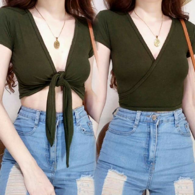 Tie Knot, 2 Way Crop Top Shopee Philippines