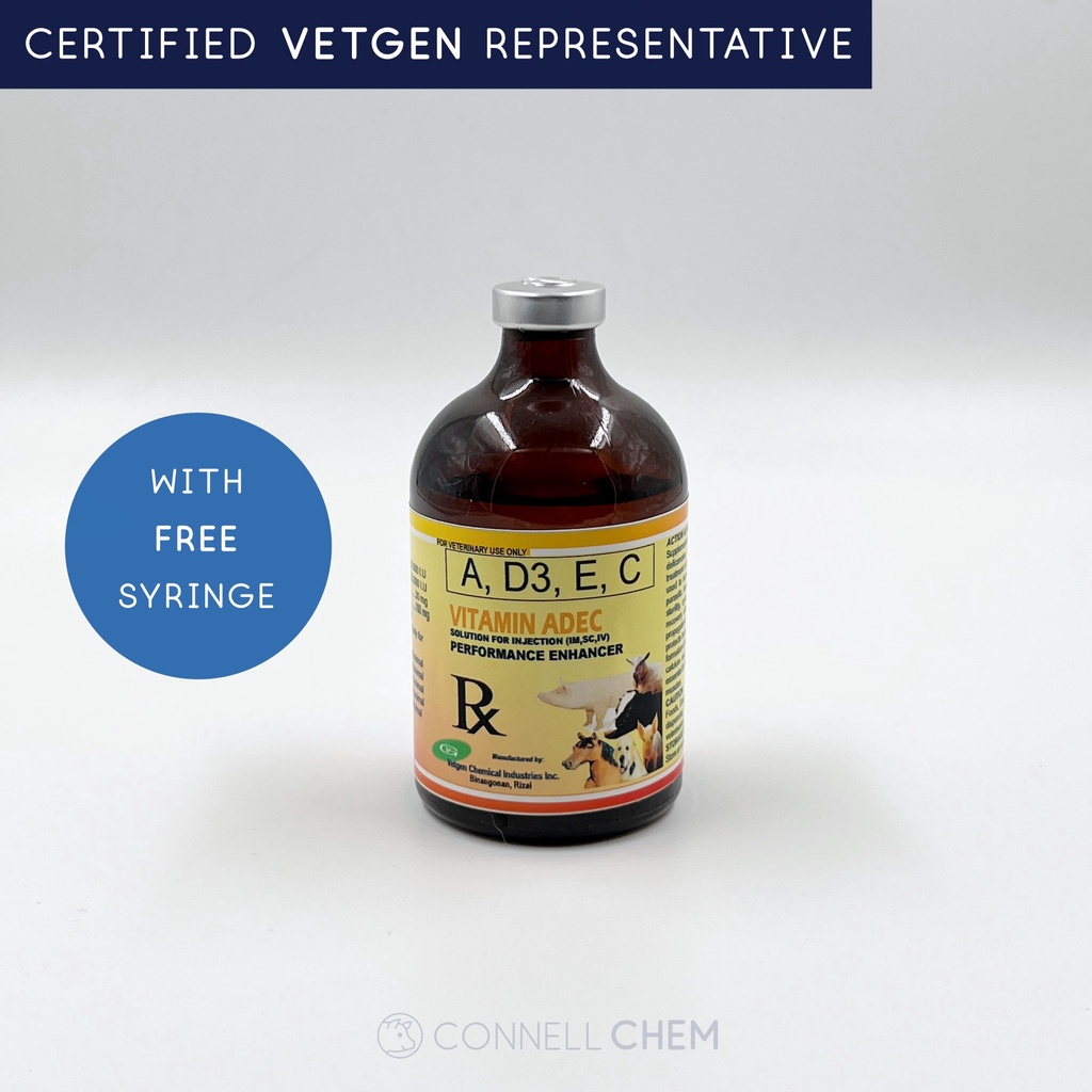 Vitamin ADEC Injectable for Animals 100ml Vet Product Vetgen