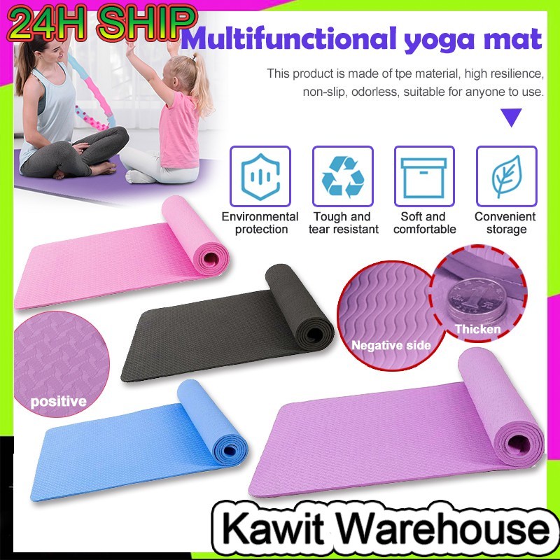 Yoga Mat Gym Fitness Exercise Pad Thick Pilates Mat NonSlip Fitness