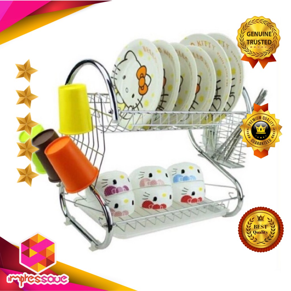 Stainless Dish Drainer Rack 2 Layers Kitchen Racks Kitchenwares