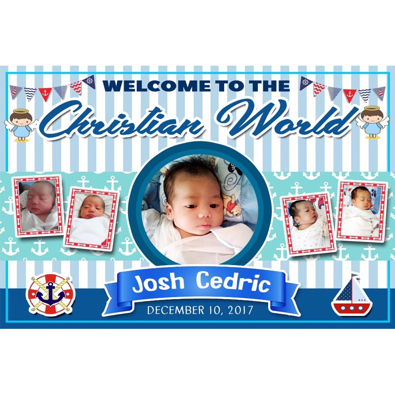 TARPAULIN 24 2x3 BAPTISM CHRISTENING BIRTHDAY NAUTICAL presyo ₱250