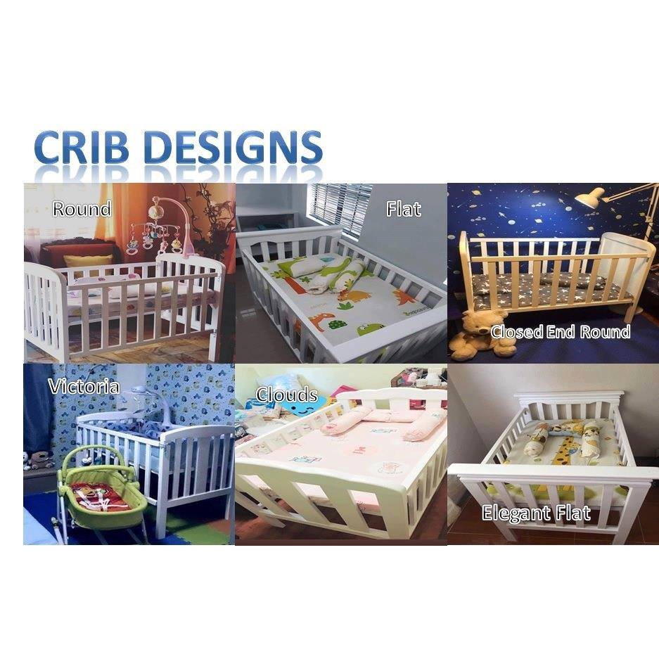 Wooden White Crib Package Medium 24x40 WITH ADD ONS (with Uratex Foam, Bedsheet and Pillowset