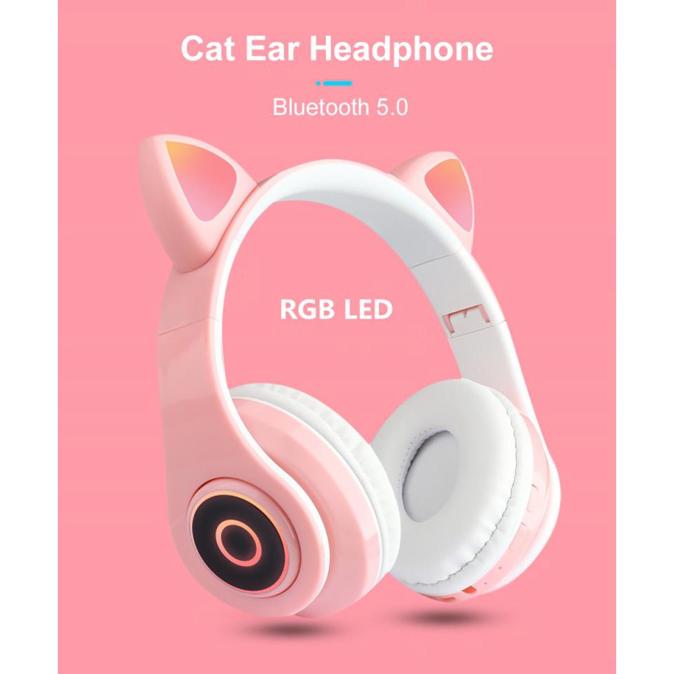 100 Original Meet Earphone Cat Ear Headphone Bluetooth 5.0 LED