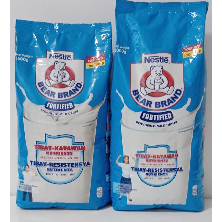 Bear Brand Fortified Powdered Milk Drink 1600g 2000g Shopee Philippines