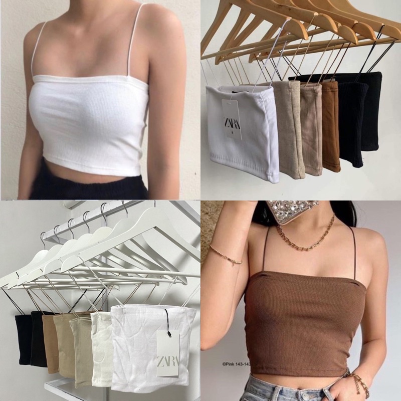 Zara strappy string Bandue crop top knitted crop top for fashion woman