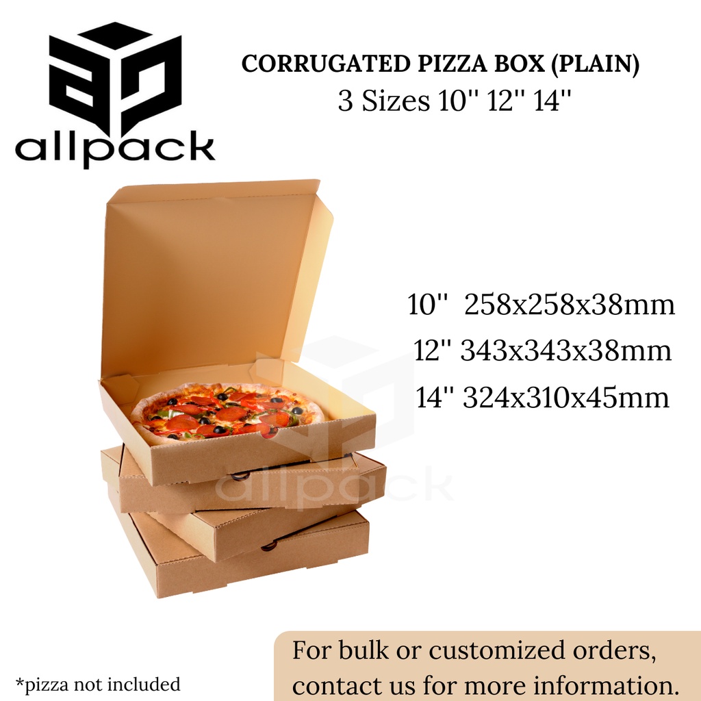 Pizza Box 10'' 11'' 12'' 14'' Shopee Philippines