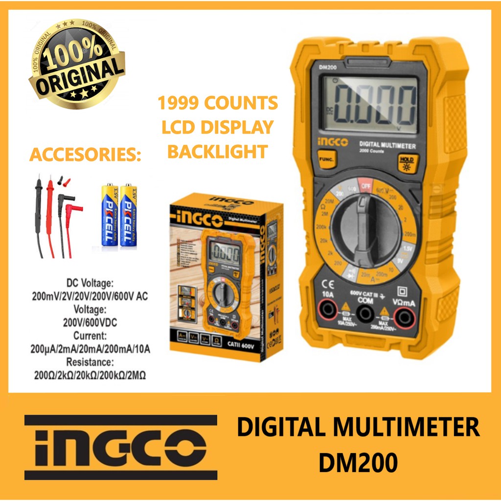 Ingco Digital Multimeter DM200 Original Authentic Shopee Philippines