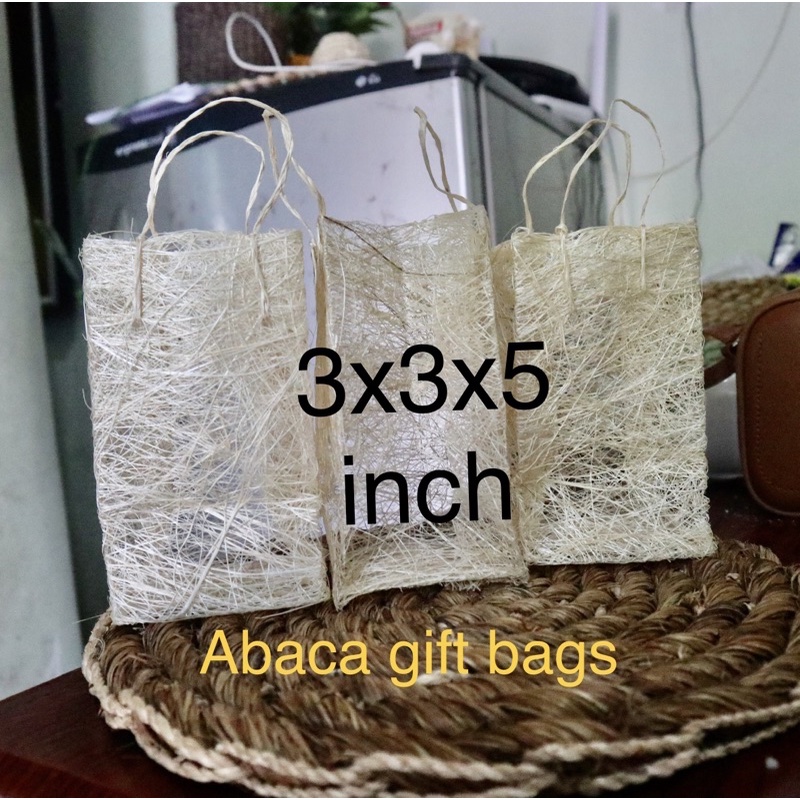 abaca bag 3x3x5 L/W/H (murakeni) inch natural or different color abaca