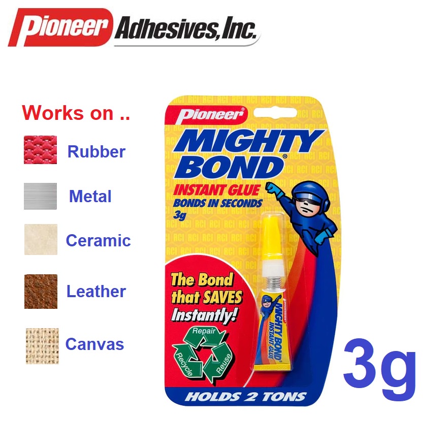 Mighty Bond Adhesive Super Glue Instant Glue 3g Bonds in Seconds