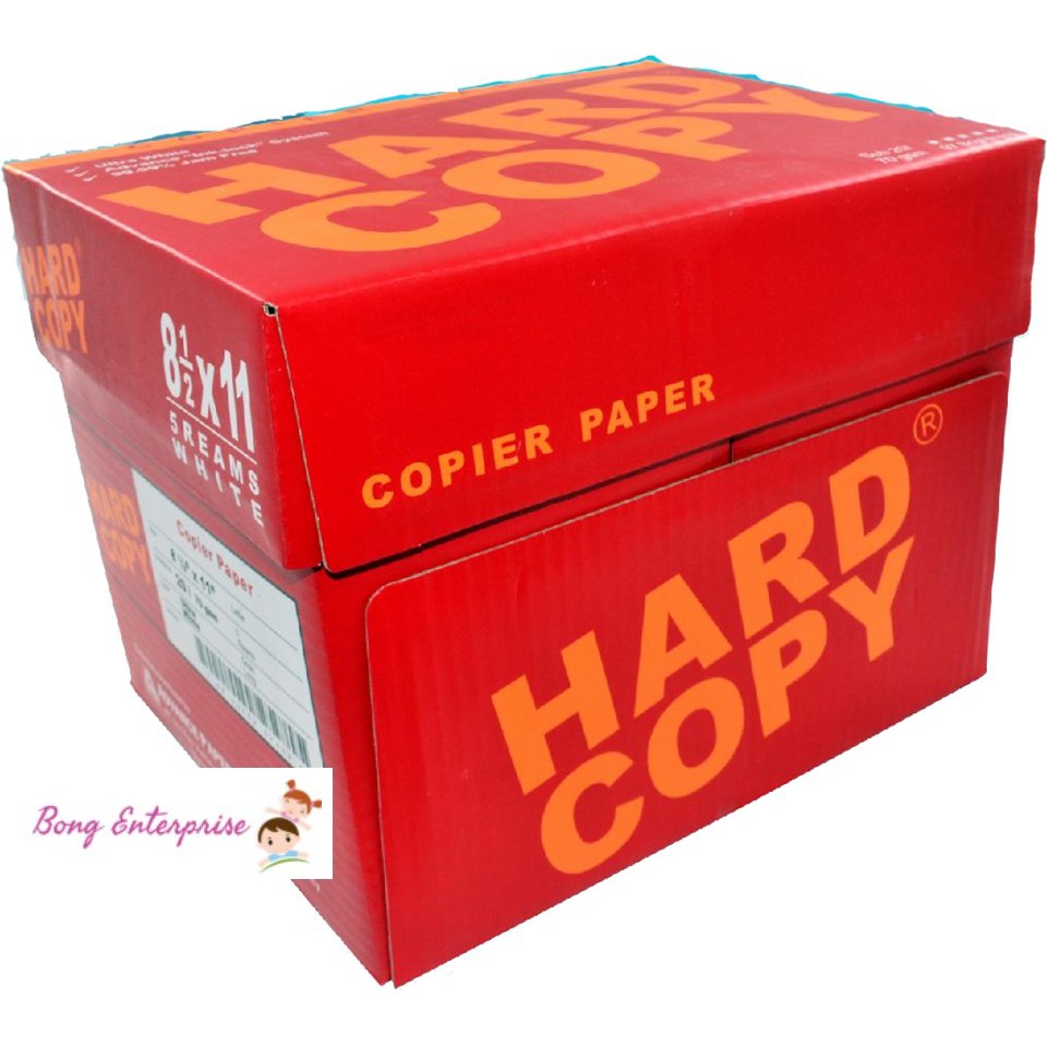 Hardcopy Copy Paper 70gsm sub20 5 Reams or 1 box (Short,A4,Long