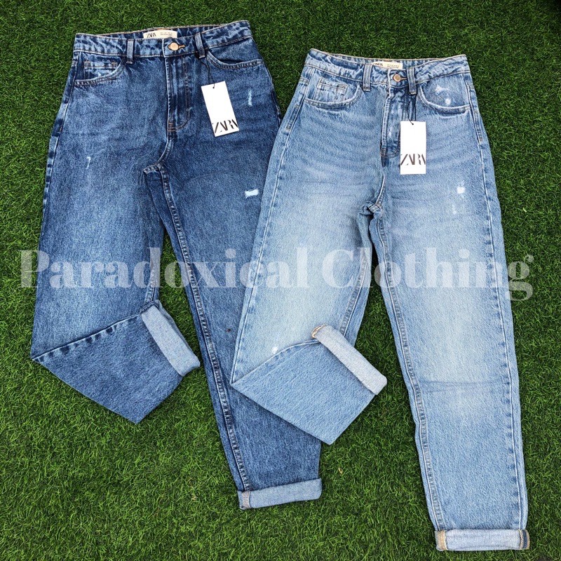 Zara Tattered Mom Jeans Shopee Philippines
